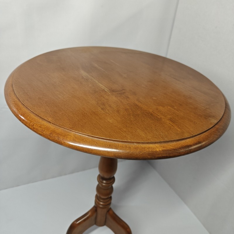 Vintage Ethan Allen maple plant stand or pedestal side table gallery