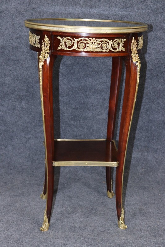 Linke Quality Bronze Mounted Verdi Marble Bronze Mounted End Table with Drawer gallery