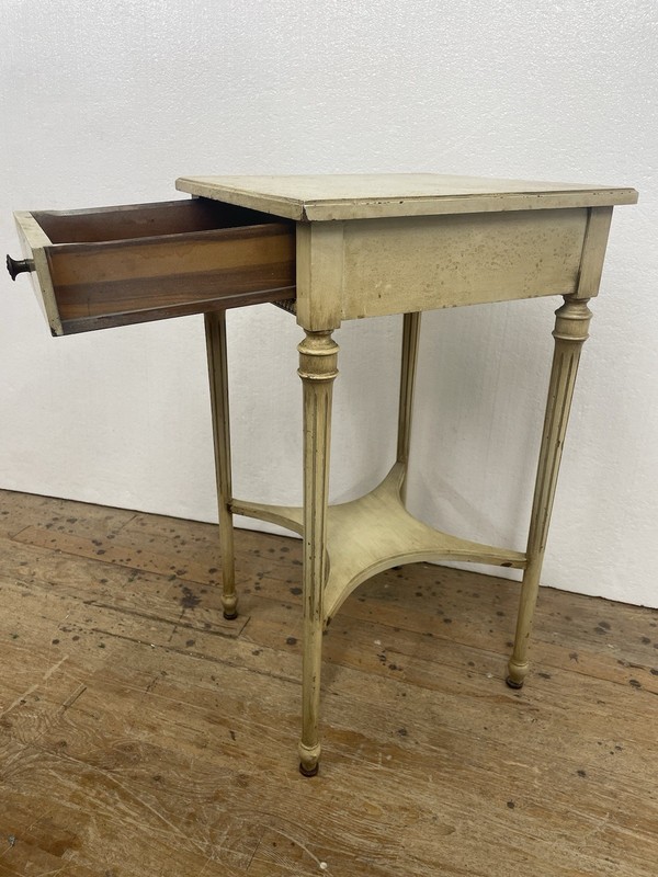 Vintage Hollywood Regency Table w Drawer and Shelf Nightstand lamp stand gallery