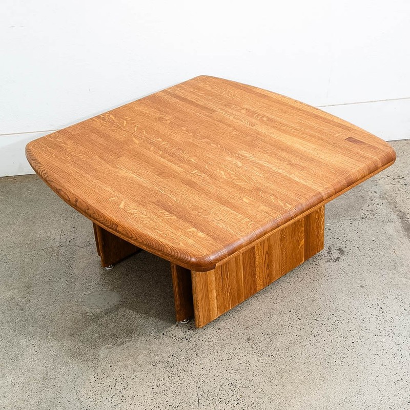 Mid Century Danish Modern Side Table Solid Oak American Butcher Block Coffee NM gallery