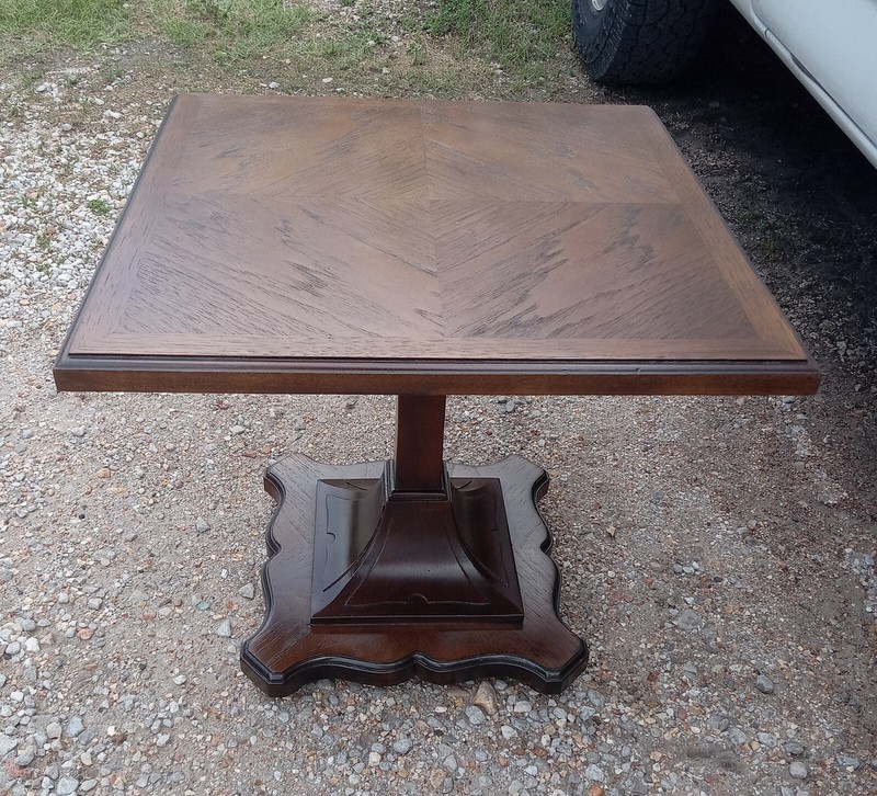 Mid Century Oak and Mahogany Pier Table by Drexel (PT31) gallery