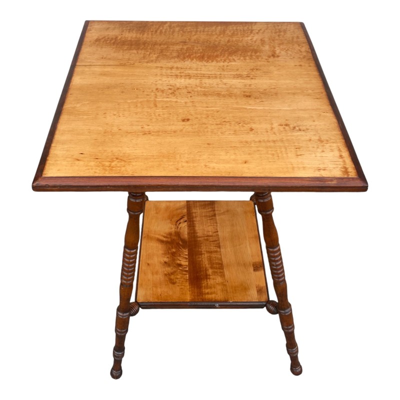 Early 1900s Victorian Style American Maple Parlor & Accent Table, gallery