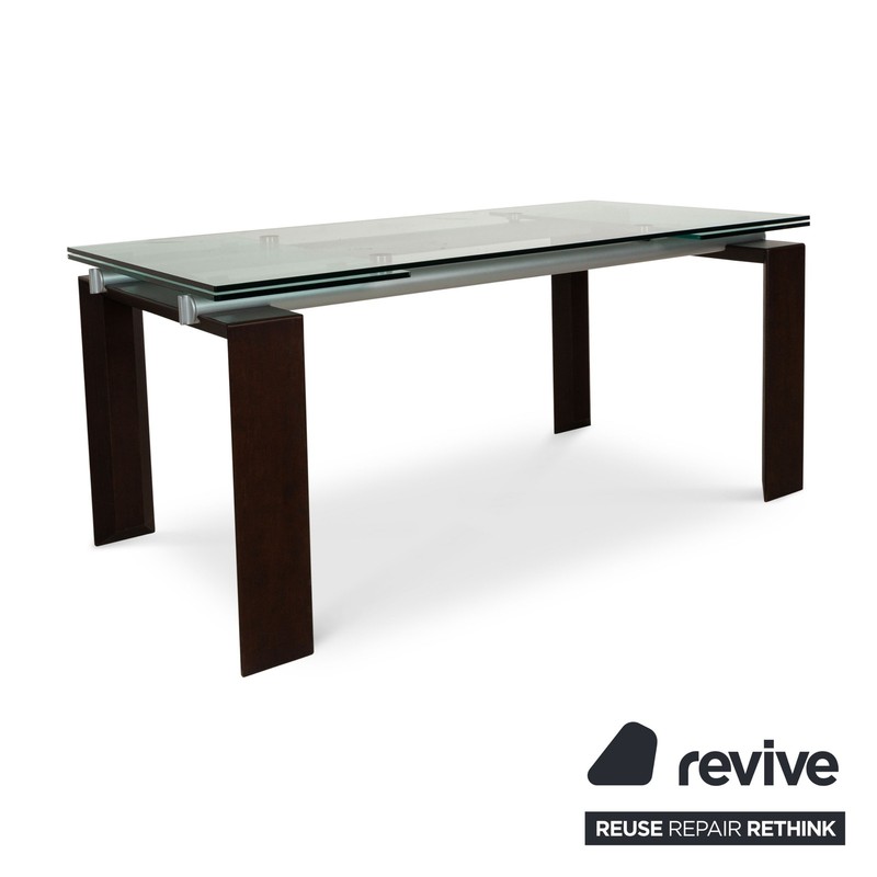 Desalto Stilt Glass Dining Table Brown Extendable Function 170-225 X 75 X 85Cm gallery