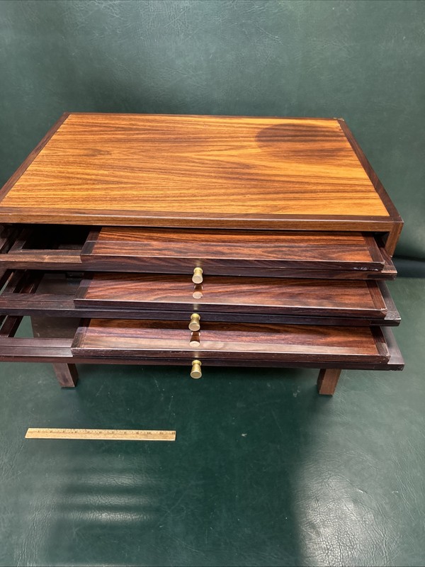 Fine Illum Wikkelso Mid Century Rosewood Folding Snack Table Set ~ Cape Cod gallery