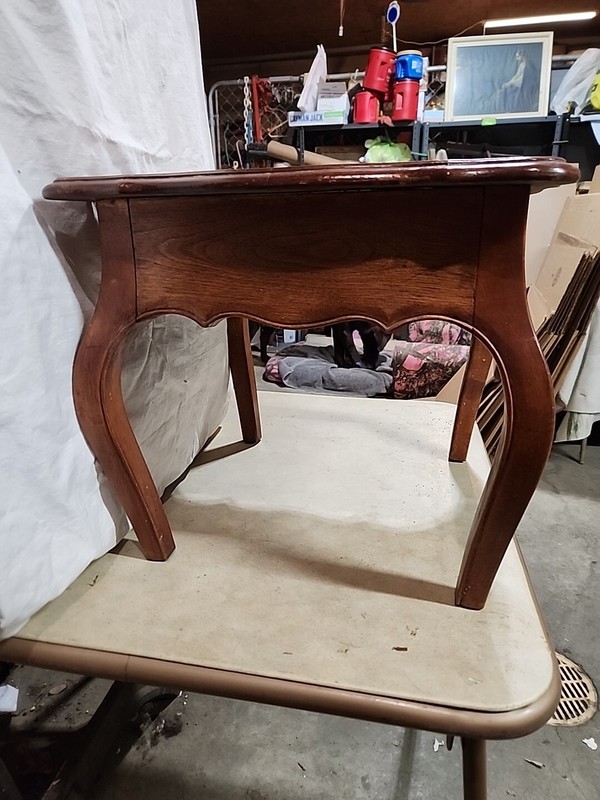 ANTIQUE FRENCH PROVENCIAL CARVED SIDE/END TABLE OLD CURVED LEGS VTG SOLID WOOD gallery