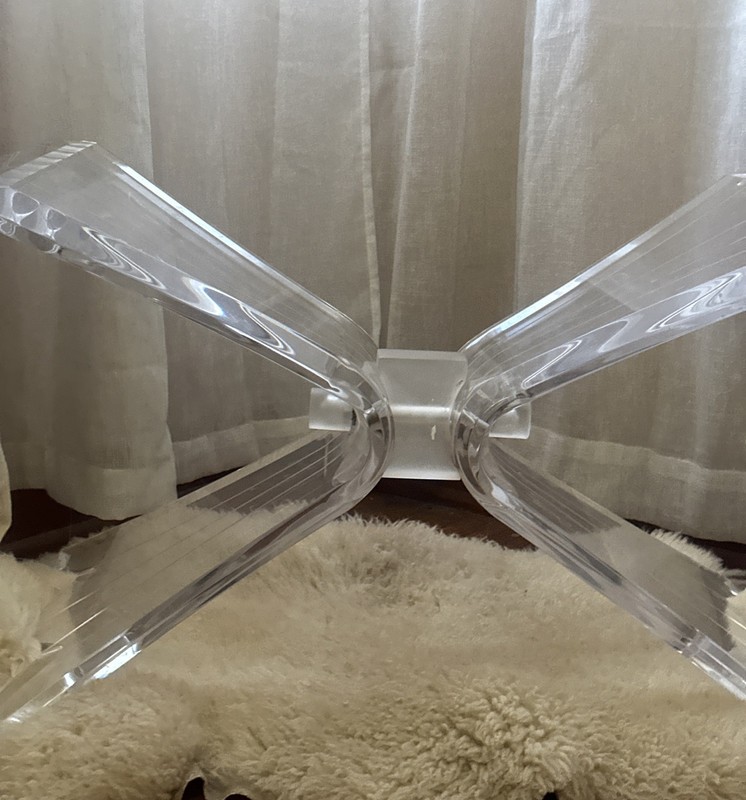 Lucite Mid Century Modern Table Bow -Tie Base gallery