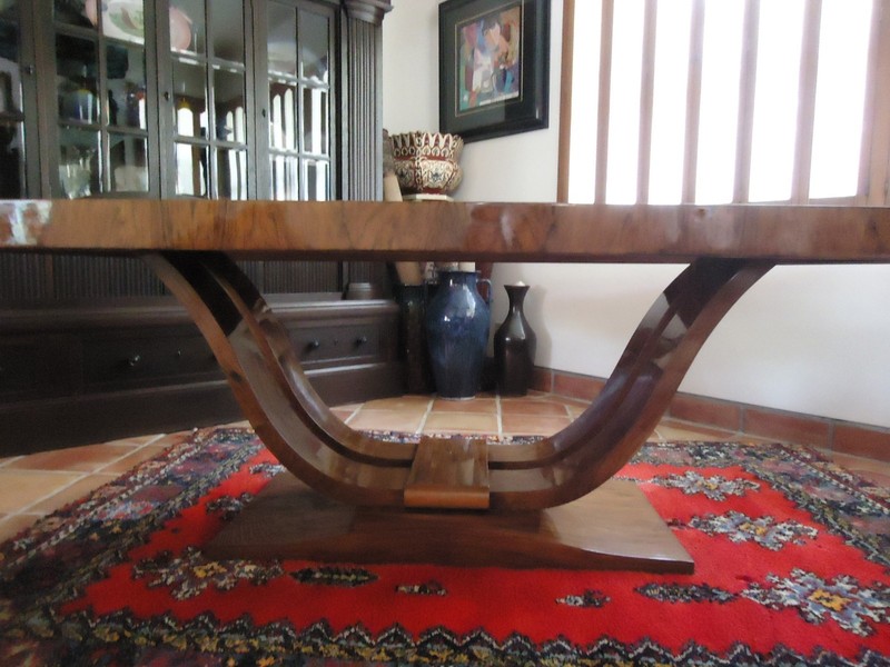 1930's Authentic French Deco Walnut Table - 37" Wide x 67" Long x 27 3/4" High. gallery