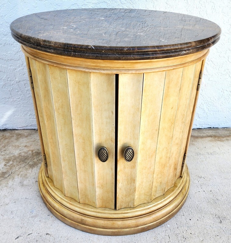 LEXINGTON Italian Marble Drum Side Center Table gallery