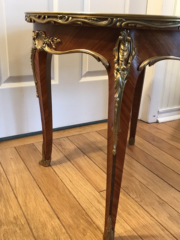 Signed Linke Gilt-bronze Mounted Kingwood, Satiné & Floral Marquetry Side Table gallery