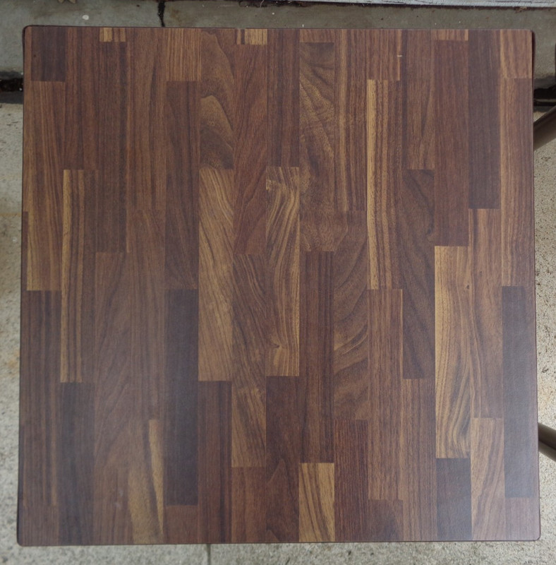 3 Vintage Mid Century Inlaid Look Woodgrain Laminate Stacking Nesting End Tables gallery