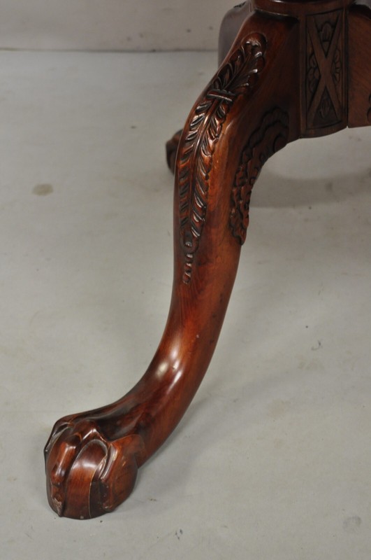Chippendale Style Flame Mahogany Ball and Claw Dining Room Table w/ 2 Leaves gallery
