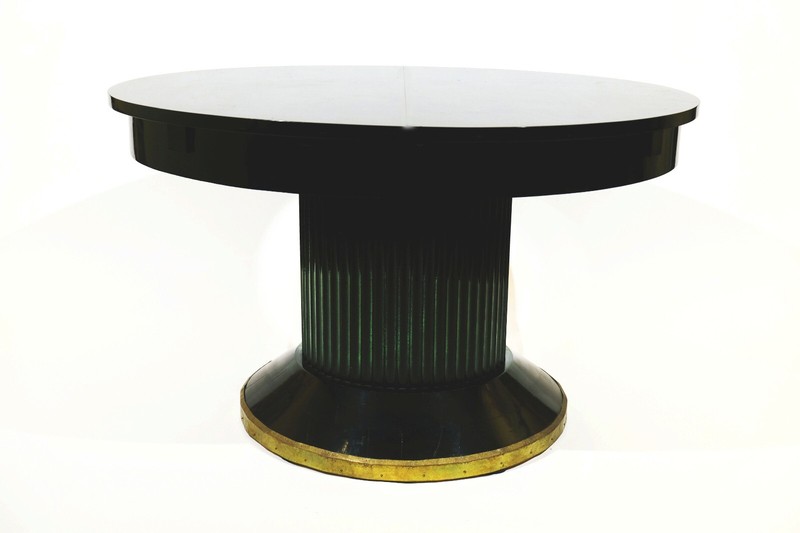 RARE Original French Art Deco Oval Center Hall Dining Library Table – Expands!!
