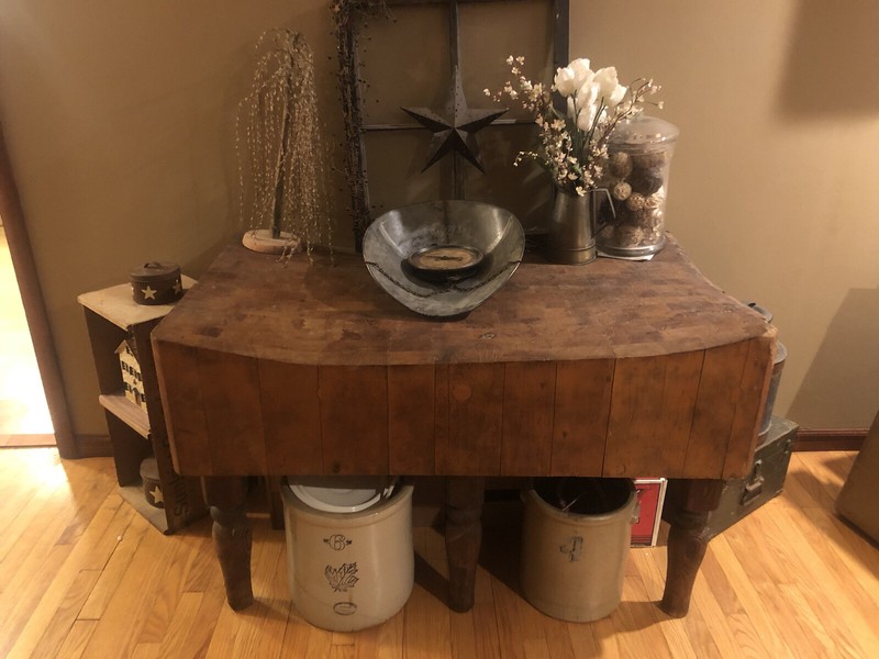 Antique Butcher Block Table