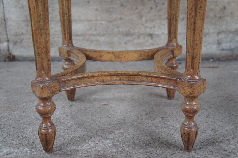 Maitland Smith French Louis XVI Walnut Glass Gueridon Pedestal Table Plant Stand gallery