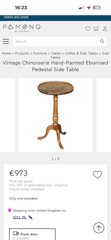 ANTIQUE ORIENTAL CHINOISERIE EBONISED HAND PAINTED PEDESTAL SIDE END LAMP TABLE gallery