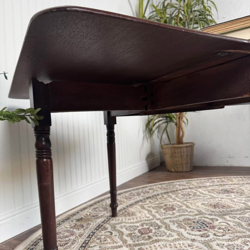 Antique Mahogany Drop-Leaf Table / Compact Dining, Writing, or Console Table gallery