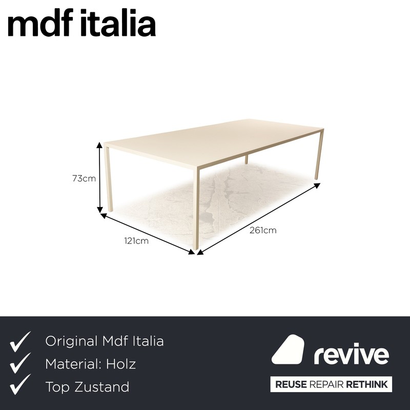 Mdf Italia Tense Wood Dining Table White 261 x 121 x 73 cm gallery