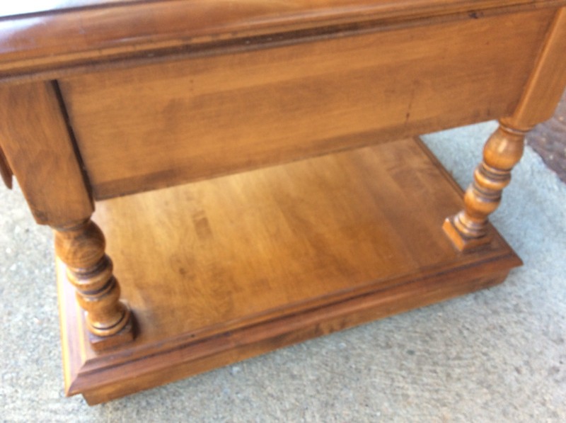 Vintage Heywood Wakefield End Table On Wheels - No 476-08 - Cinnamon - Good gallery
