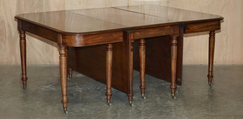 ANTIQUE GEORGE III 1820 FLAMED MAHOGANY FULLY RESTORED EXTENDING DINING TABLE gallery