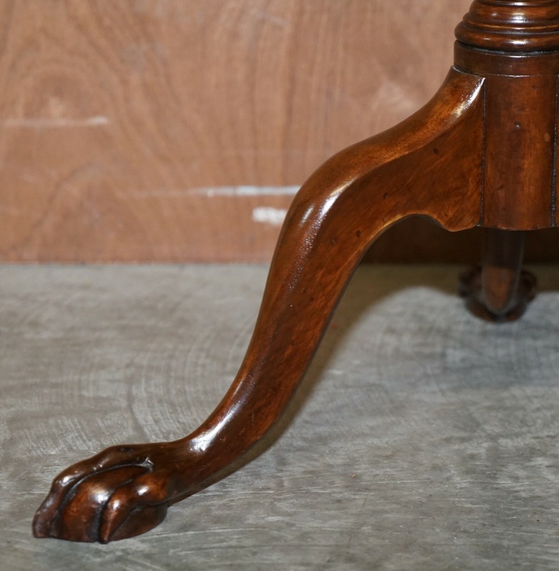 FLAMED MAHOGANY GALLERY RAIL SIDE TABLE WITH CLAW & BALL FEET REGENCY STYLE gallery