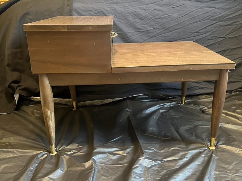 Mersman Mid Century Modern 2 Tier End Or Side Tables Tapered Legs, Brass Feet! gallery