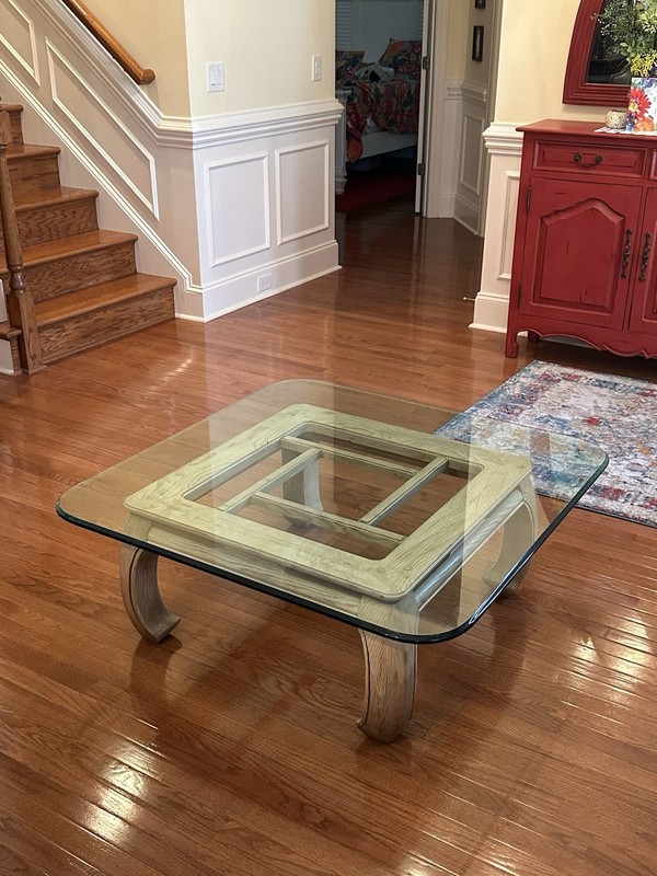 Lane Ming Style Glass Top Coffee Table