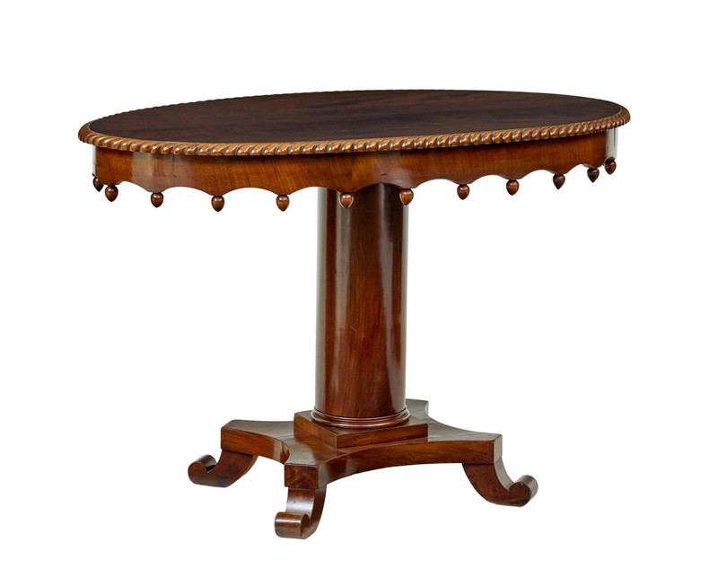 19TH CENTURY FLAME MAHOGANY OVAL SIDE TABLE gallery