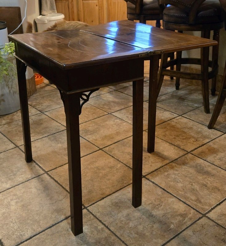Antique 1750s Gateleg Tea Or Card Table Mahogany Hand Carved 18th Century Rare gallery