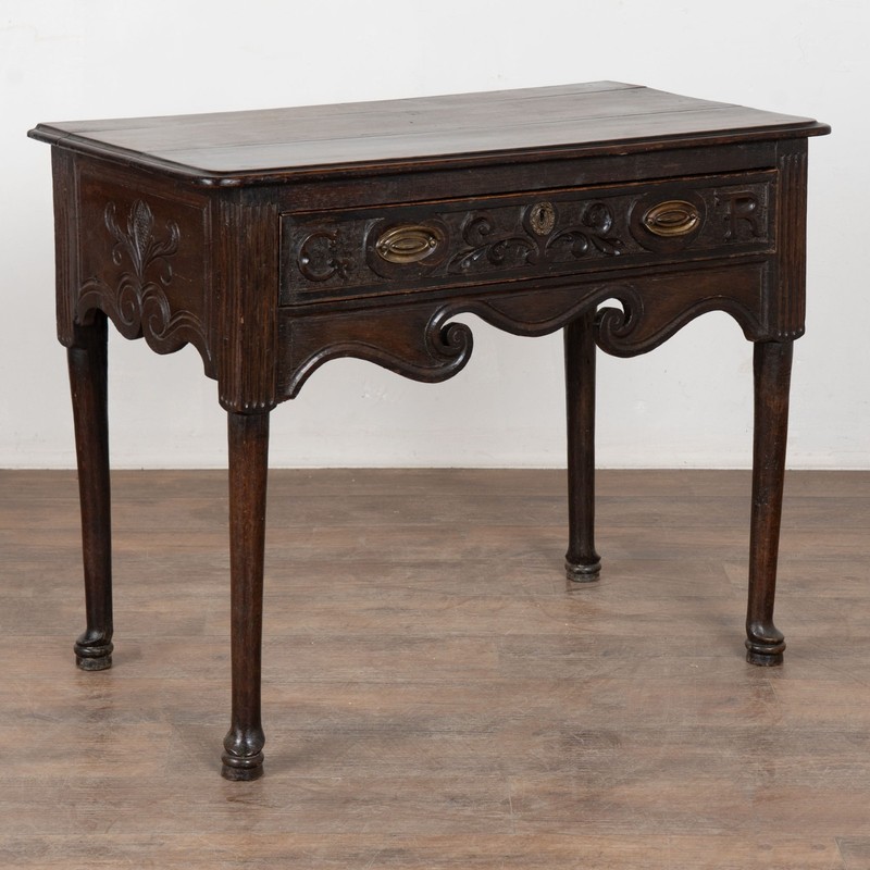 Late 18th Century English Carved Walnut Side Table with Drawer