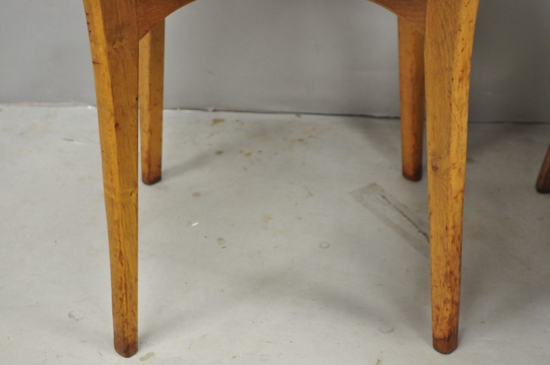 Vintage Mid Century Modern Walnut & Formica Round & Step Side Table Set - 2 pcs gallery