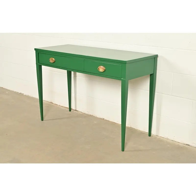 John Widdicomb Federal Green Lacquered Console or Entry Table, Newly Refinished