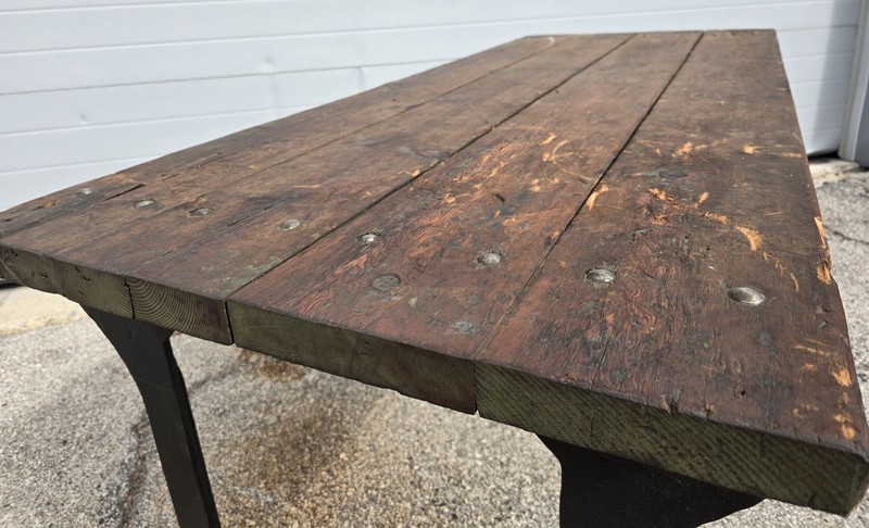 Zollner Machine Works antique industrial table with leg casting pattern gallery