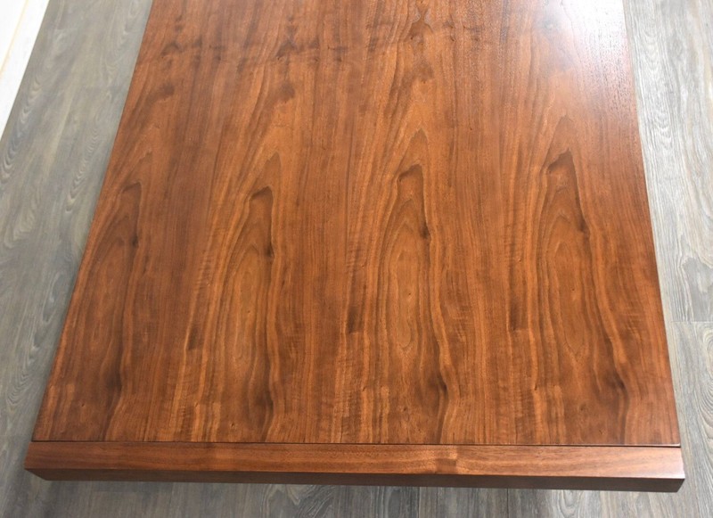 Refinished Walnut and Chrome Dining Table gallery