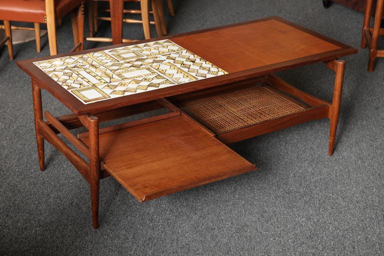 Walnut and Ceramic Tiles Cocktail Table by Guido Gambone, Italy, 1950 gallery