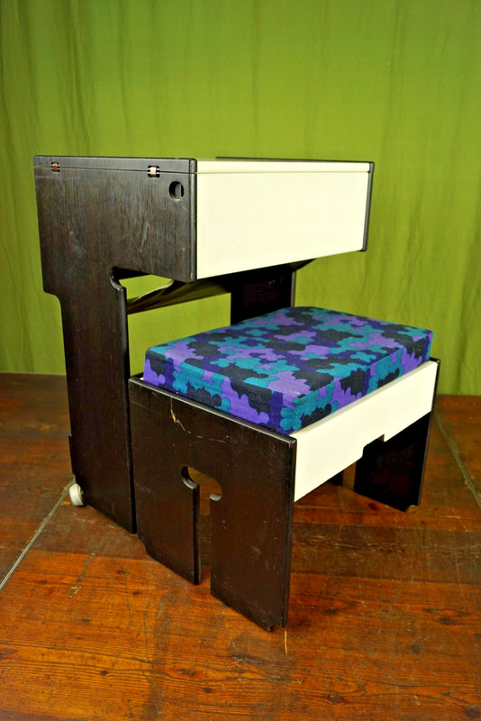 Vintage Sewing Table Desk & Stool Space Age 70s Retro
