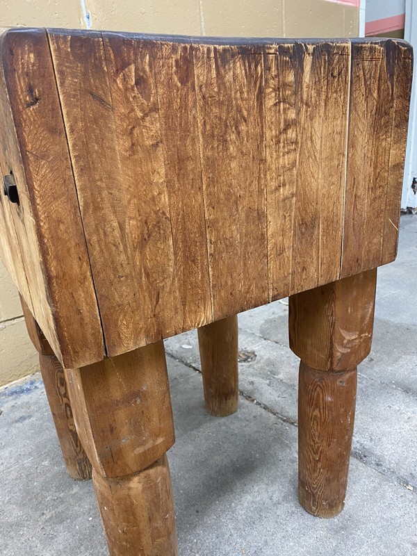 Vintage Bally Butcher Block Antique 1929 Table Original gallery