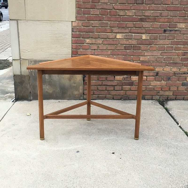 Mid Century Dunbar Edward Wormley Walnut Triangular-Side/End Table-Orig.Finish gallery