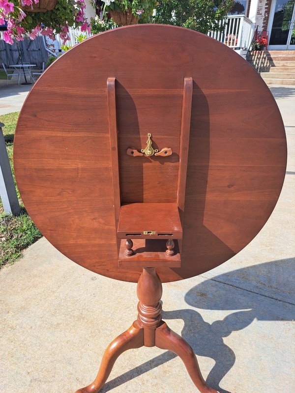 Cherry Birdcage Tilt Top Tea Table By Suters Of Virginia 20thc gallery
