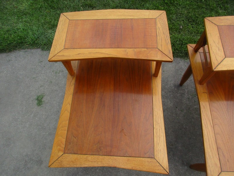 2 Lubberts & Mulder - Tomlinson Mid Century MCM Atomic Bow Tie Pecan End Tables gallery