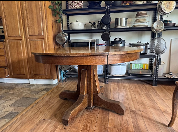 Antique -1889- Abernathy Furniture Co Table with Watertown Slide