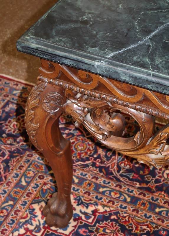 Maitland Smith Baroque Renaissance Revival Style Green Faux Marble Console Table gallery