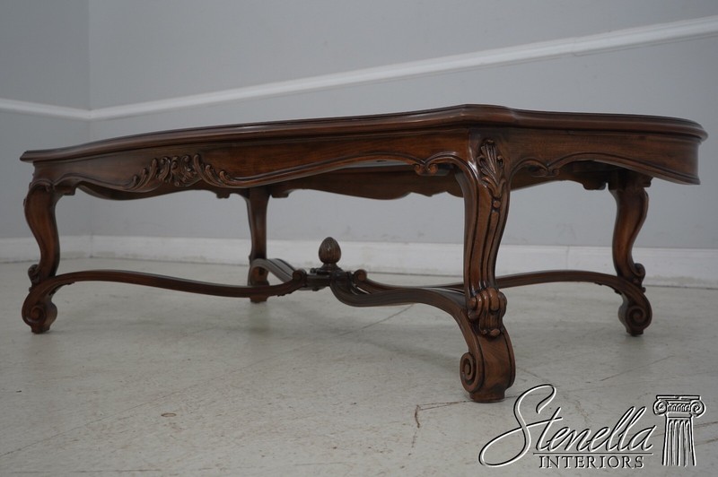 L64623EC: KARGES French Style Walnut Glass Top Coffee Table gallery