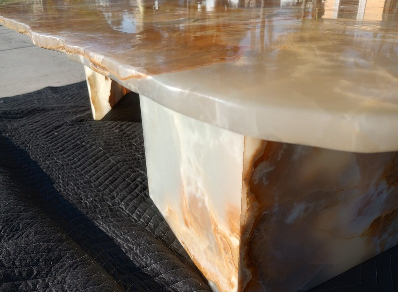 Vintage Mid Century Live Edge Onyx Coffee Table gallery