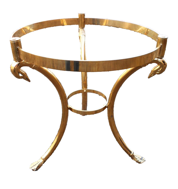 MID CENTURY MODERN SWAN HEAD BRASS TABLE