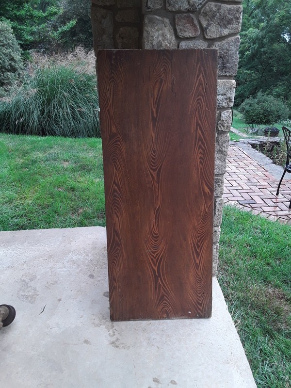 Antique Early American Grain Painted Table Top With Dovetailed Cleats. 1860's... gallery