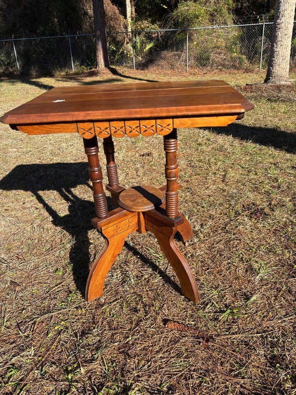 Antique 19th C Eastlake Style Cherry Side Table 28″X20″X30″