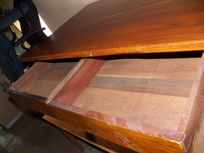Antique Grain Painted 2 Drawer Kitchen work table Farm dining Old Finish island gallery