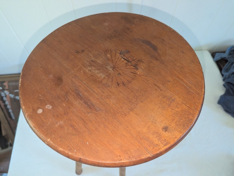 Antique Decorated Folk Art Bamboo Side Table Victorian Aesthetic 16 " Tall gallery