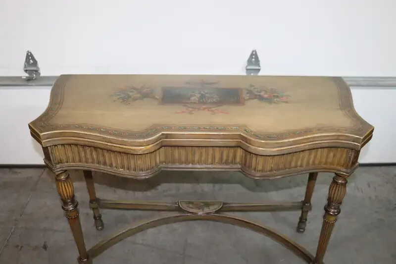 Adams Paint Decorated English Foliding Card Console Table, Circa 1890 gallery