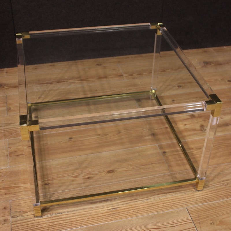 Living room coffee table glass and metal design furniture 80s modern vintage gallery